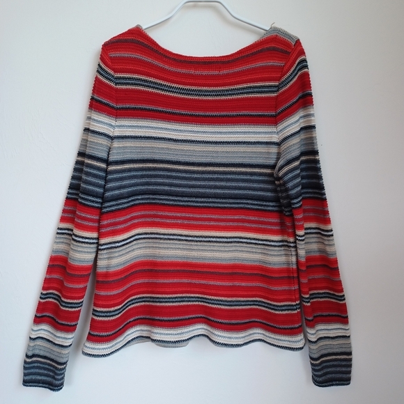 Ralph‎ Lauren Sweater Colorful Striped Pullover Red Black Womens XLarge - Picture 5 of 8
